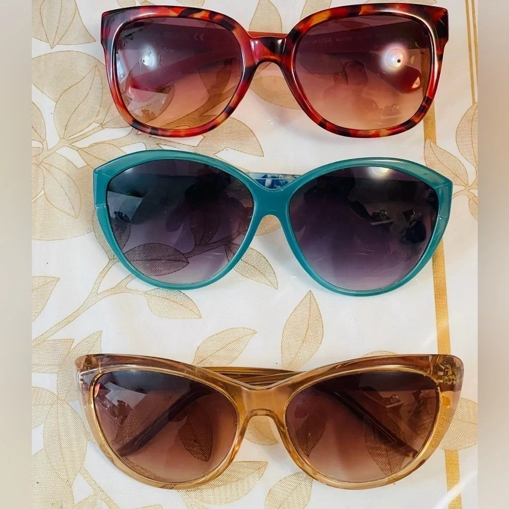 Lot of 3 Sunglasses – UV Protection – Fashion Eyewear Kenneth Cole Betsey John